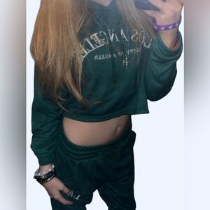 Green and white tracksuit